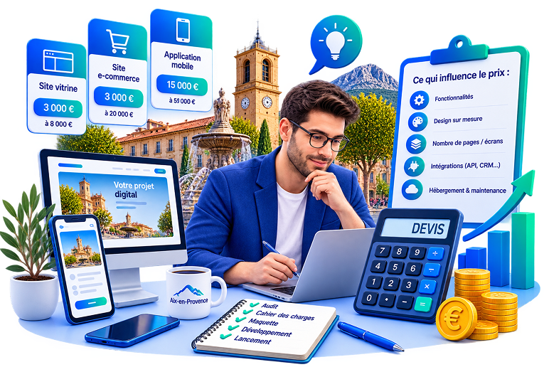Budget site internet et application à Aix-en-Provence — les vrais prix, sans langue de bois